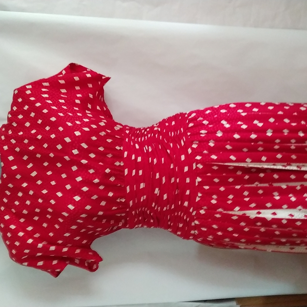Pleated silk dress